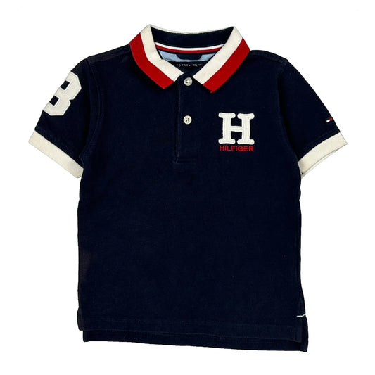 Vintage Age 4 Tommy Hilfiger Polo Shirt - Small Navy Cotton