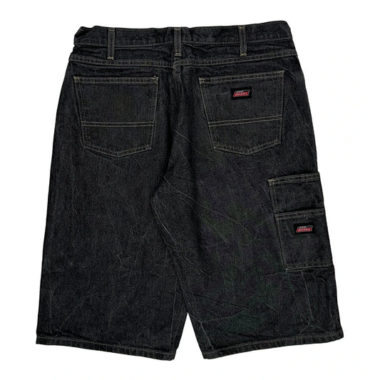 Dickies Baggy Carpenter Shorts - 33W 12L Black Cotton