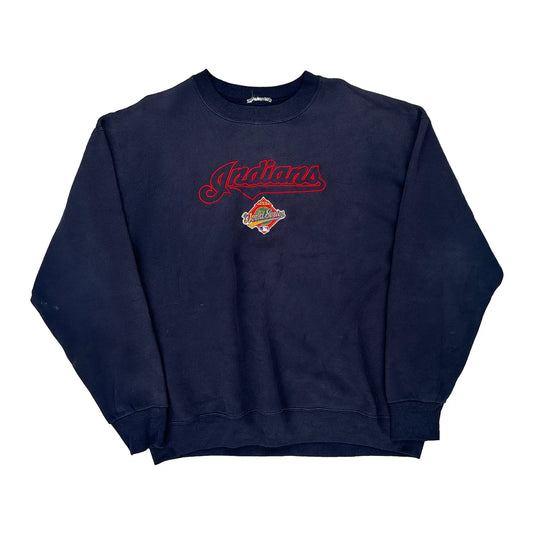 Cleveland Indians World Series Mlb Sweatshirt - XL Navy Cotton