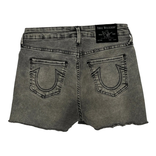 True Religion Denim Shorts - 26W UK 4 Grey Cotton