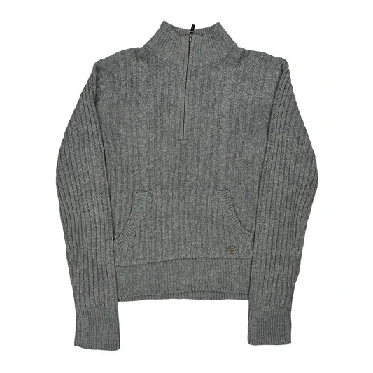 Motorcycle Harley Davidson 1/4 Zip - XL Grey Wool Blend
