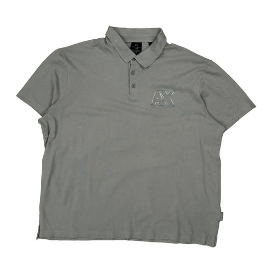 Vintage Armani Exchange Polo Shirt - 2XL Grey Cotton