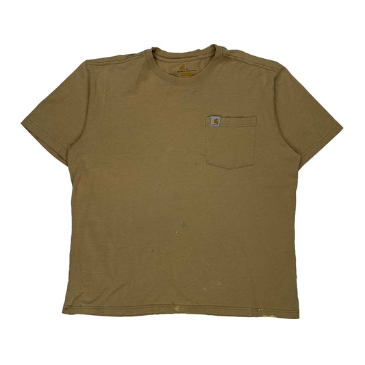 Carhartt T-Shirt - Large Beige Cotton