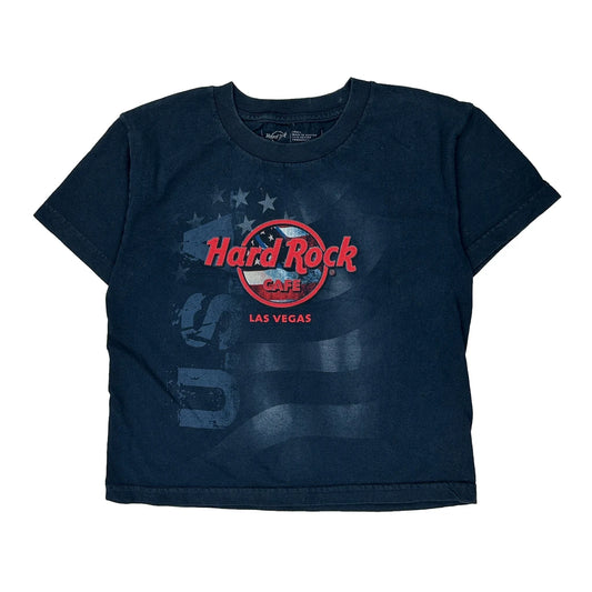 Las Vegas Hard Rock Cafe Graphic T-Shirt - Small Blue Cotton