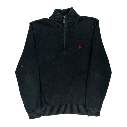 Polo By Ralph Lauren 1/4 Zip - Large Black Cotton