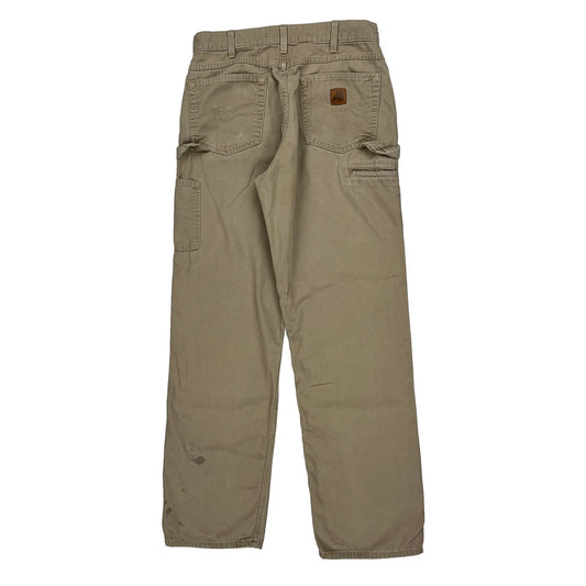 Workwear Carhartt Carpenter Trousers - 30W 33L Khaki Cotton