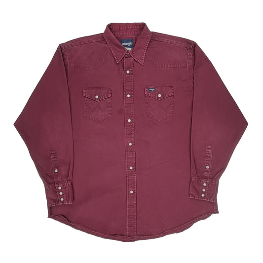 Wrangler Shirt - 2XL Burgundy Cotton