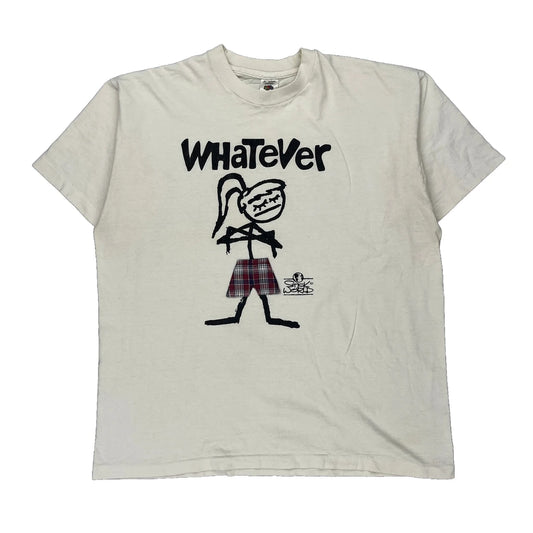 Whatever Fruit Of The Loom Single Stitch T-Shirt - XL Cream Cotton