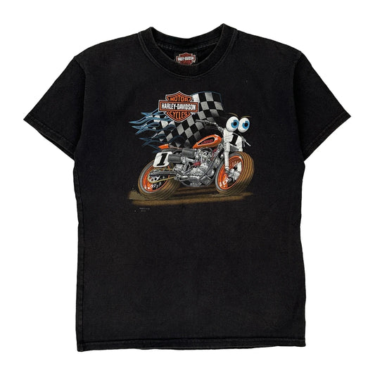 Gold Rush Harley Davidson Graphic T-Shirt - Medium Black Cotton