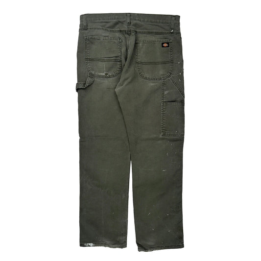 Dickies Double Knee Carpenter Trousers - 32W 29L Grey Cotton
