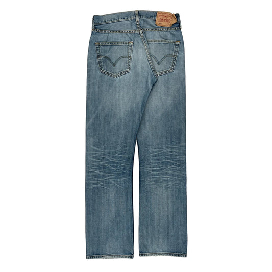 501 Levis Jeans - 32W 33L Light Wash Cotton Blend