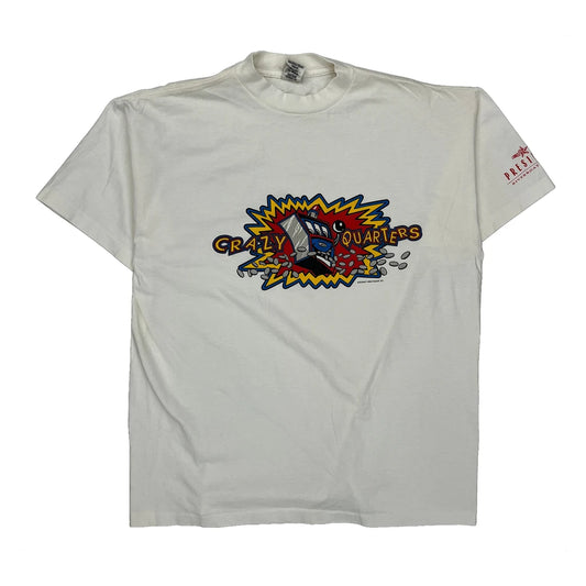 Crazy Quarters B.Wear Graphic T-Shirt - XL White Cotton