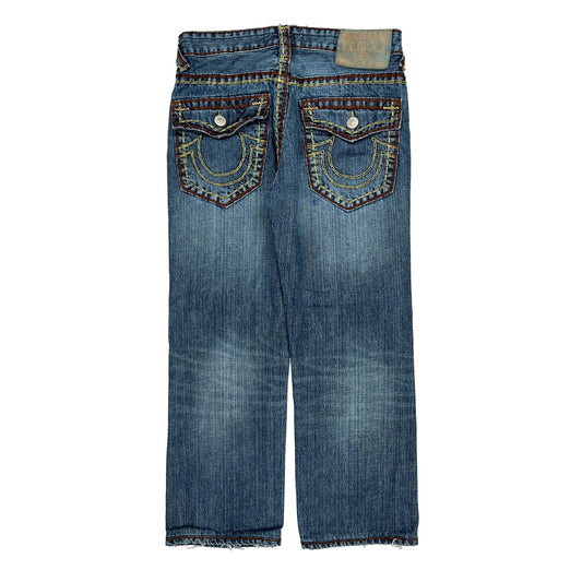 True Religion Contrast Stitch Jeans - 30W UK 8 Blue Denim