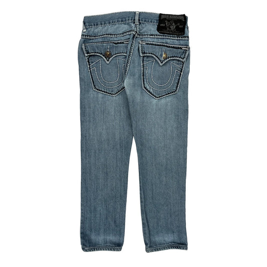 True Religion Contrast Stitch Jeans - 32W 29L Light Wash Cotton