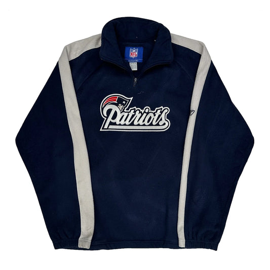 Patriots Reebok Football 1/4 Zip - Medium Navy Polyester