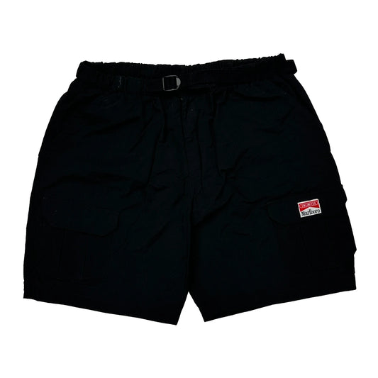 Marlboro Cargo Cargo Shorts - Large Black Nylon
