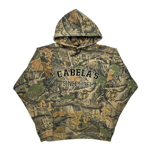 Vintage Cabelas Hoodie - Large Camo Cotton Blend