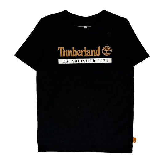 Age 7 Timberland Graphic T-Shirt - Small Black Cotton
