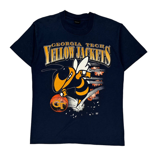 Georgia Tech Yellow Jackets Screen Stars Single Stitch T-Shirt - Large Navy Cotton Blend