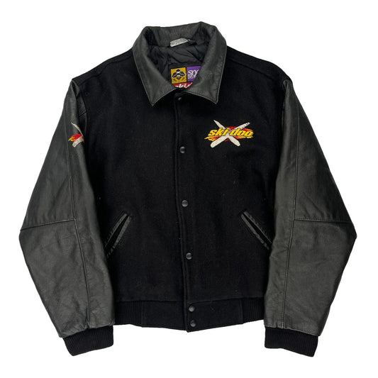 Vintage Ski-Doo Varsity Jacket - Medium Black Wool Blend