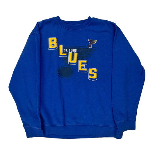 St. Louis Blues Nhl Sweatshirt - Large Blue Cotton Blend