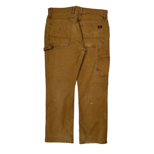 Dickies Carpenter Trousers - 36W 32L Brown Cotton