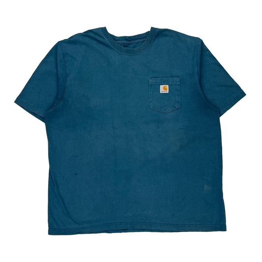 Carhartt T-Shirt - 2XL Blue Cotton