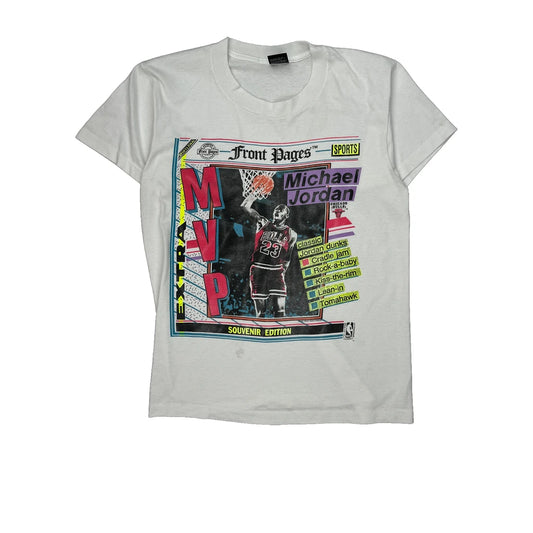 Chicago Bulls Screen Stars Graphic T-Shirt - Large White Cotton Blend