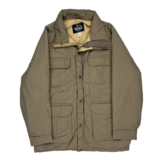 Made In Usa Woolrich Jacket - Large Beige Cotton Blend