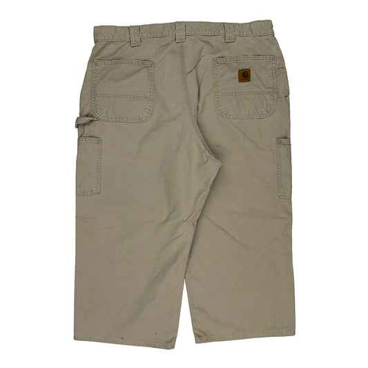 Carhartt Cargo Carpenter Shorts - 38W 13L Beige Cotton