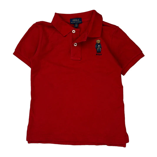 Age 4 Polo By Ralph Lauren Polo Shirt - 2XS Red Cotton