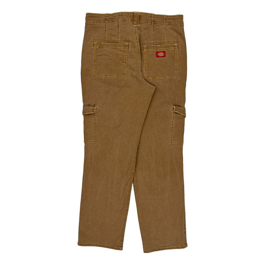 Dickies Cargo Trousers - 32W UK 12 Brown Cotton Blend