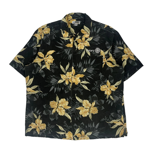 Edwards Hawaiian Shirt - Large Black Cotton