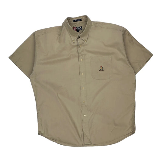 Chaps Ralph Lauren Short Sleeve Shirt - XL Beige Cotton