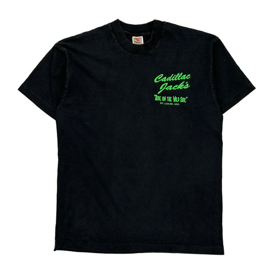 Fruit Of The Loom Single Stitch T-Shirt - Large Black Cotton