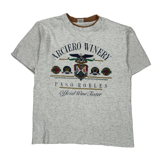 Made In USA Paso Robles Belton Graphic T-Shirt - Large White Cotton