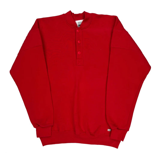 90'S Blank Made In USA Lee Sweatshirt - Large Red Cotton Blend