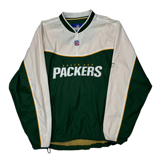 Green Bay Packers Reebok Football Windbreaker - Medium Green Polyester