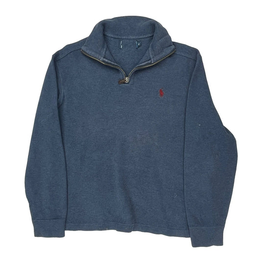 Polo By Ralph Lauren 1/4 Zip - Small Blue Cotton