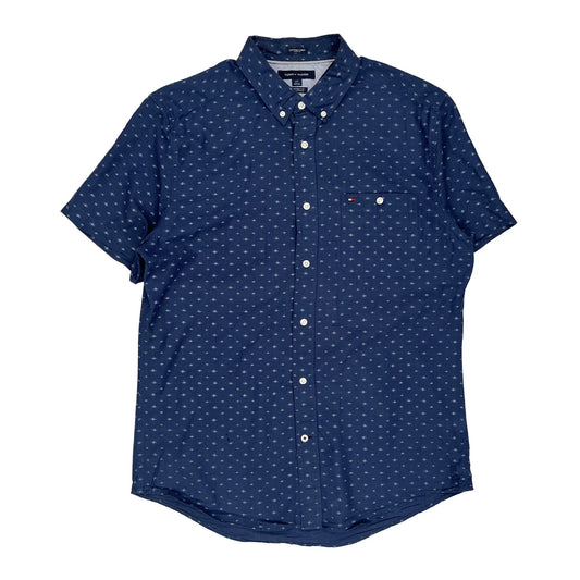 Tommy Hilfiger Short Sleeve Shirt - Large Blue Cotton
