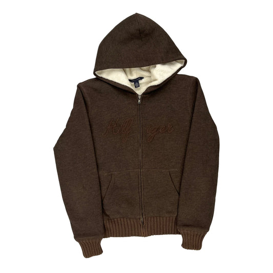 Tommy Hilfiger Hoodie - Large Brown Cotton Blend