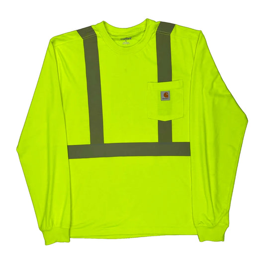 Carhartt Long Sleeve T-Shirt - Large Yellow Polyester
