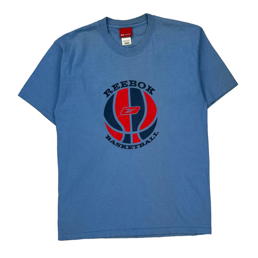 Basketball Reebok Graphic T-Shirt - Medium Blue Cotton