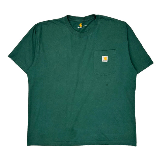 Carhartt T-Shirt - Large Green Cotton