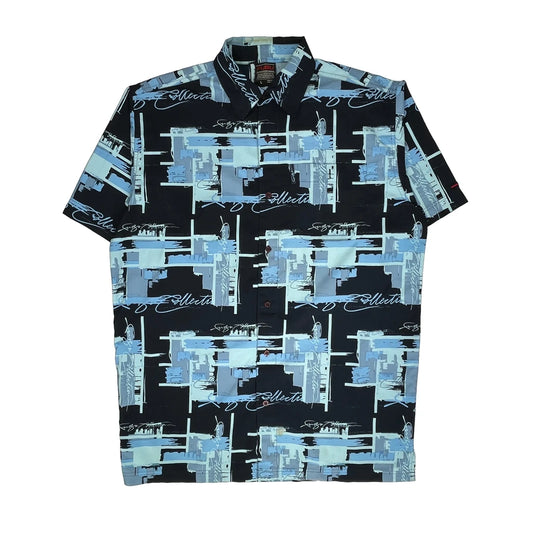 Fubu Graphic Hawaiian Shirt - Large Black Polyester