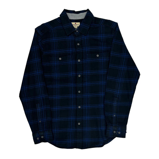 Vintage Woolrich Checked Flannel Shirt - Medium Blue Cotton