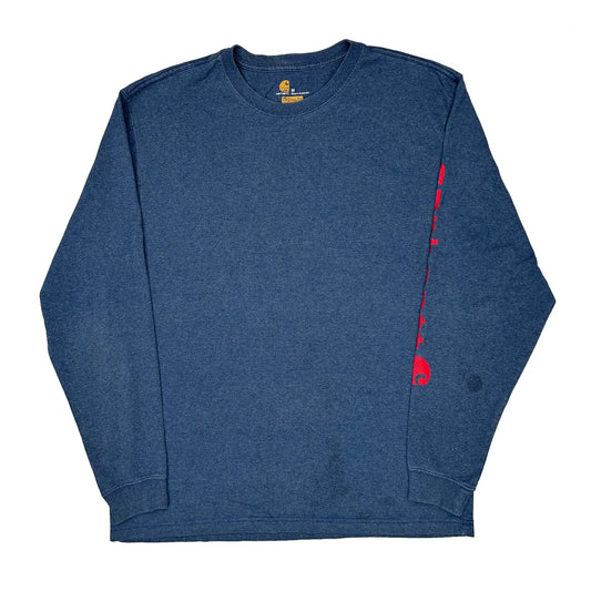 Carhartt Long Sleeve T-Shirt - Medium Blue Cotton