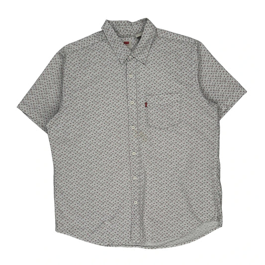 Levis Floral Short Sleeve Shirt - Large White Cotton