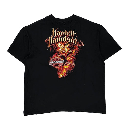 Live To Ride Harley Davidson Graphic T-Shirt - 2XL Black Cotton