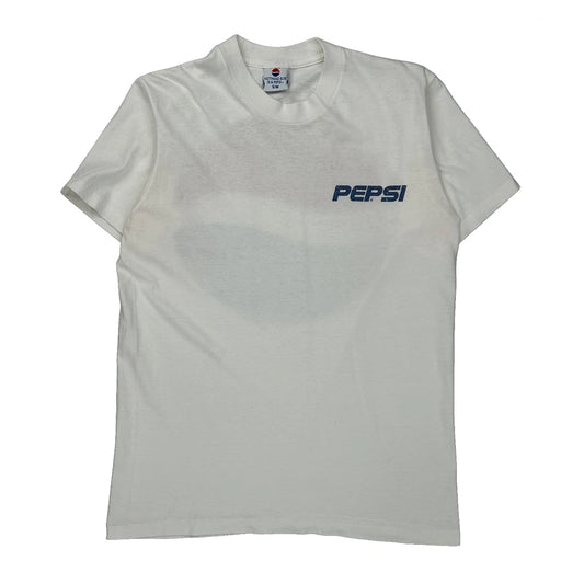 Pepsi Logo Pepsi Graphic T-Shirt - Small White Cotton